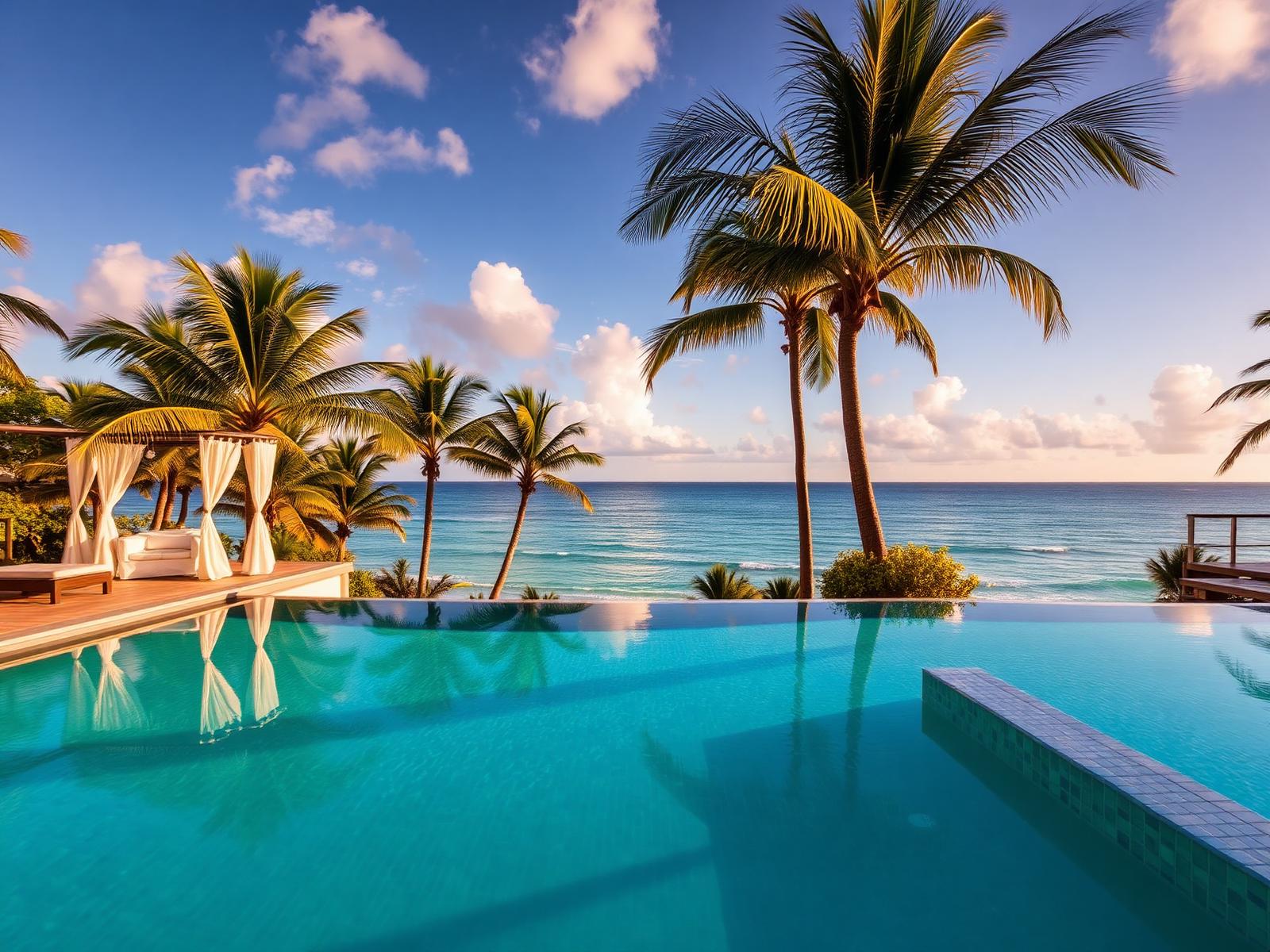 Luxury infinity pool overlooking the ocean